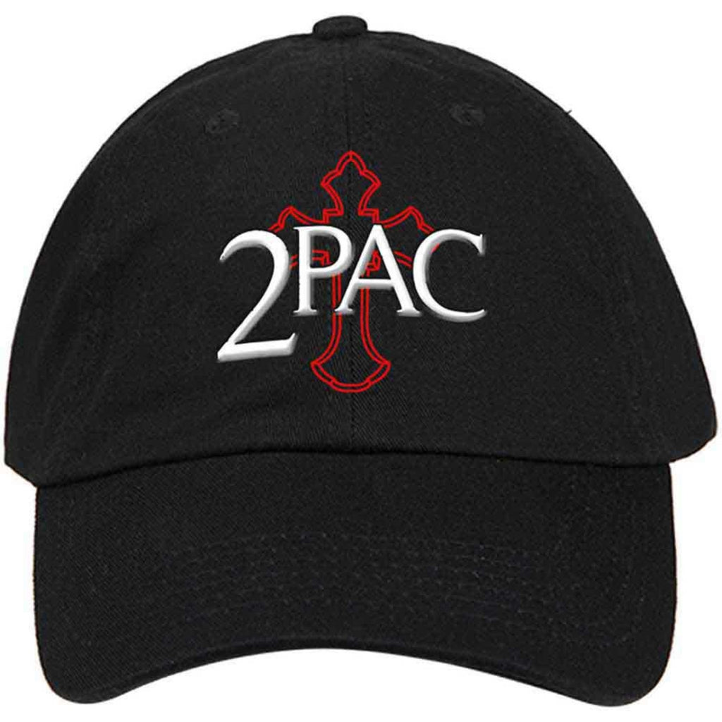 Tupac Unisex Baseball Cap: Cross Logo (Black)