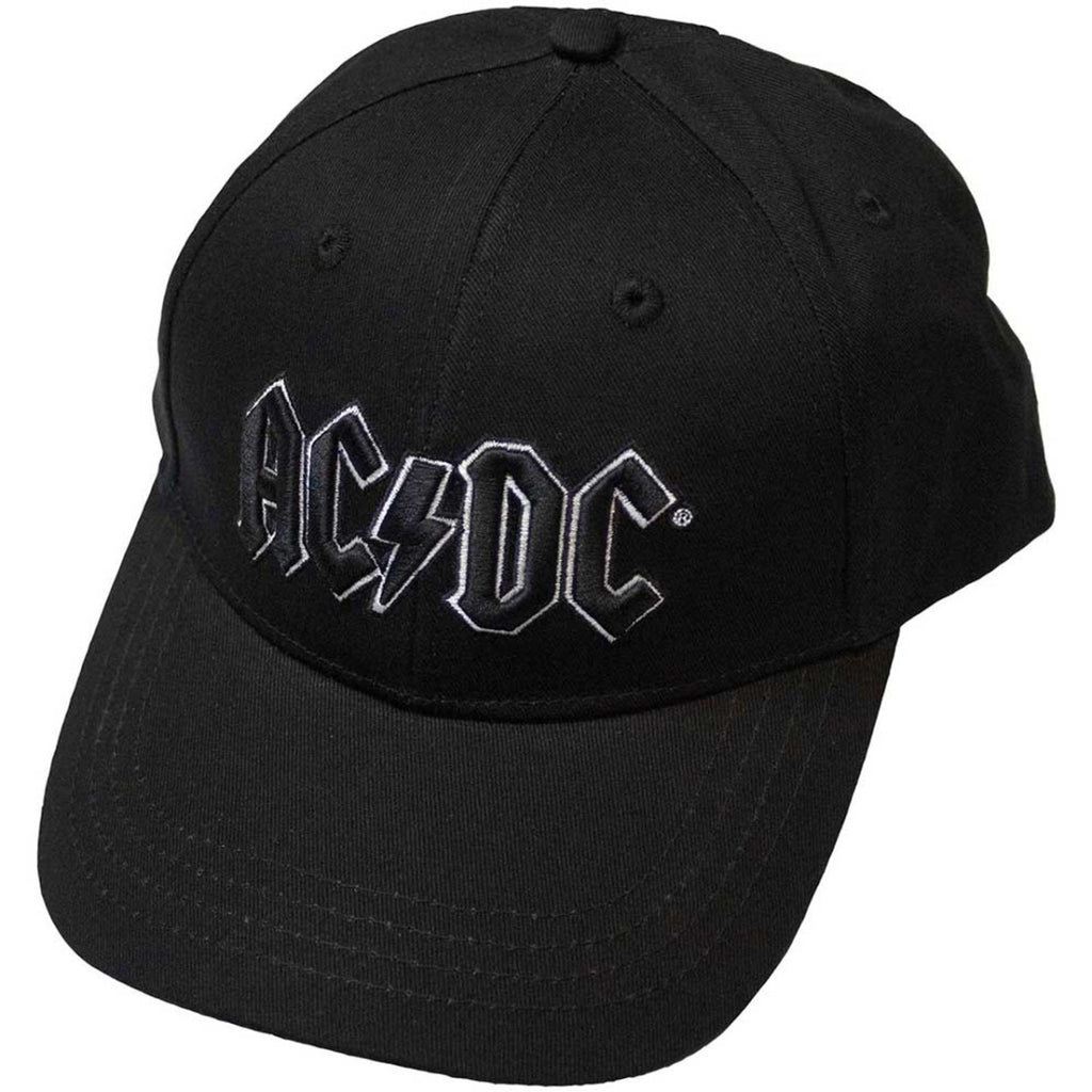 AC/DC Unisex Baseball Cap: Black Logo (Black)