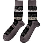 AC/DC Chaussettes montantes unisexe : Back In Black (Noir) (taille britannique 7 - 11)