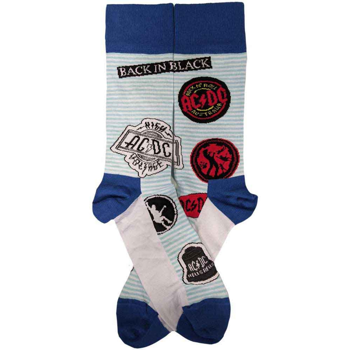 Chaussettes courtes AC/DC unisexes : Icons (Bleu) (Taille UK 7 - 11)