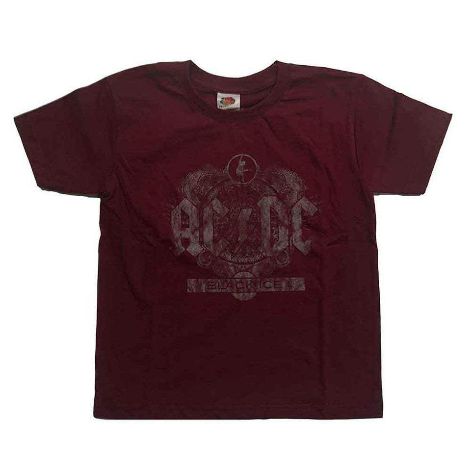 T-shirt AC/DC Enfant : Black Ice (Rouge Bordeaux)
