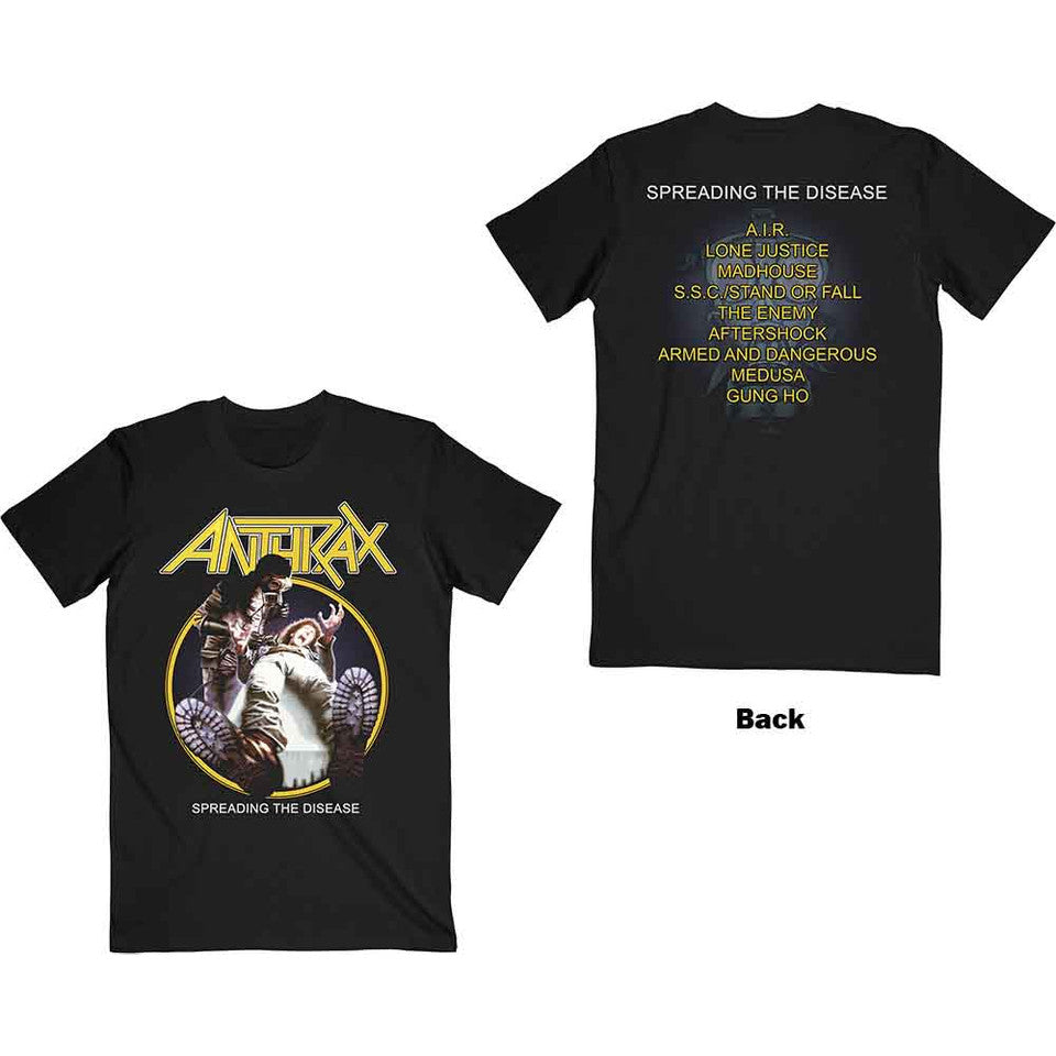 Anthrax - Spreading The Disease Track list (Back Print) - black