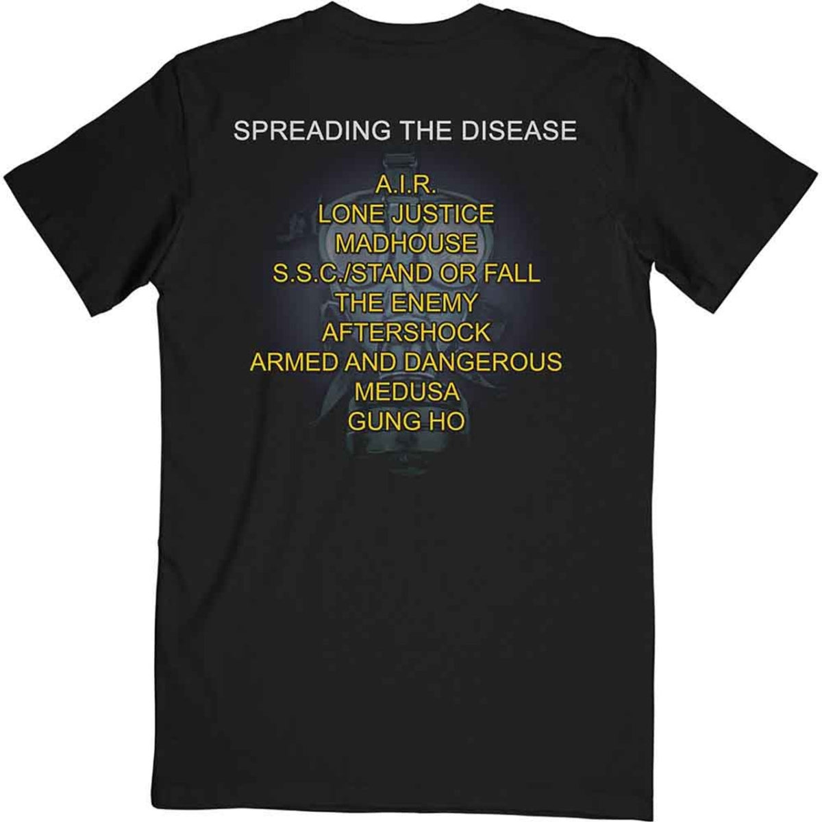 Anthrax - Spreading The Disease Liste des titres (Impression au dos) - noir