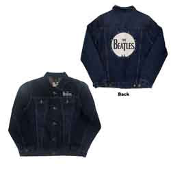 Veste en Jean Unisexe The Beatles : Logo Tambour (Imprimé au Dos) - bleu denim