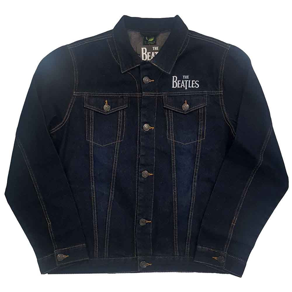The Beatles Unisex Denim Jacket: Drum Logo (Back Print) - denim blue