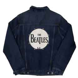 Veste en Jean Unisexe The Beatles : Logo Tambour (Imprimé au Dos) - bleu denim