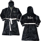 The Beatles Unisex Bathrobe: Drop T Logo (Black) (Back Print)