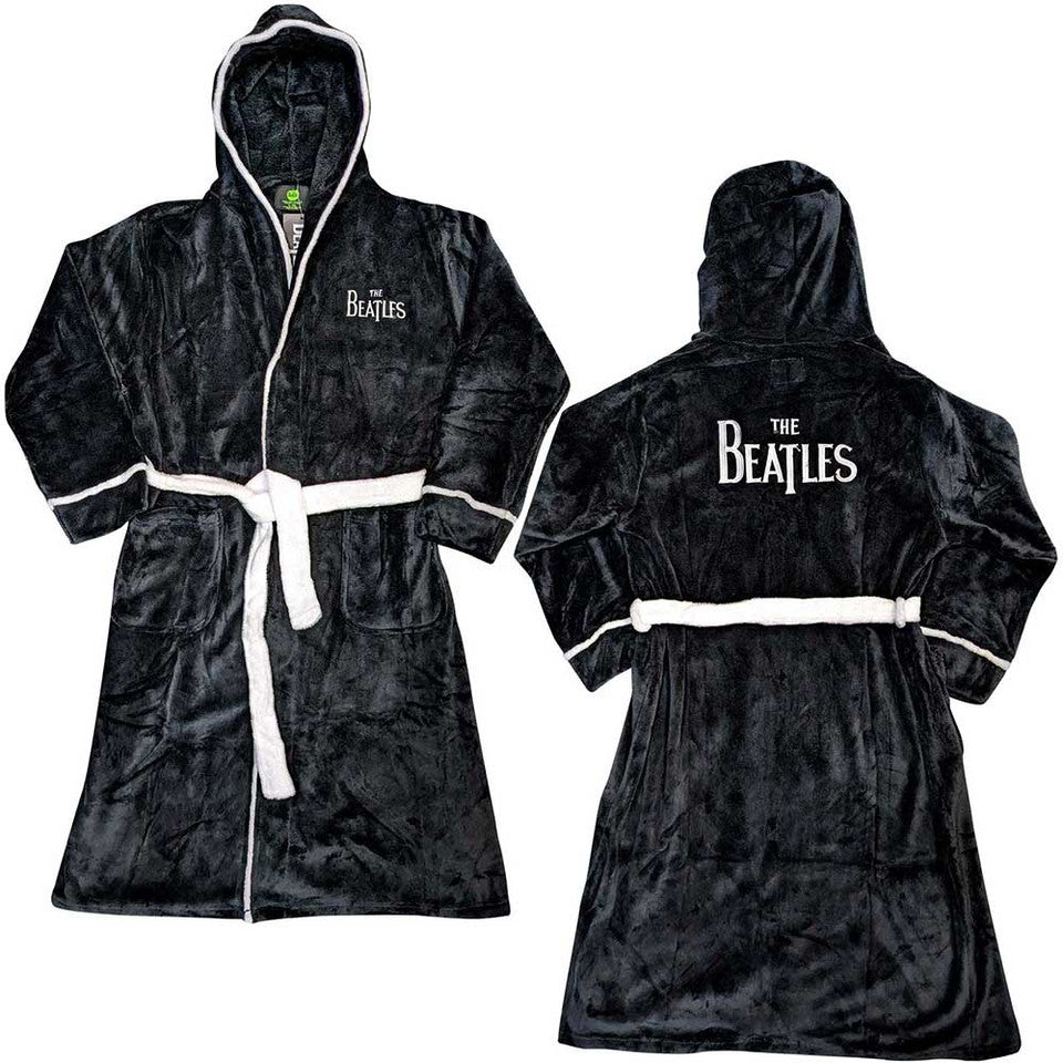 Peignoir The Beatles unisexe : logo T tombant (noir) (imprimé au dos)