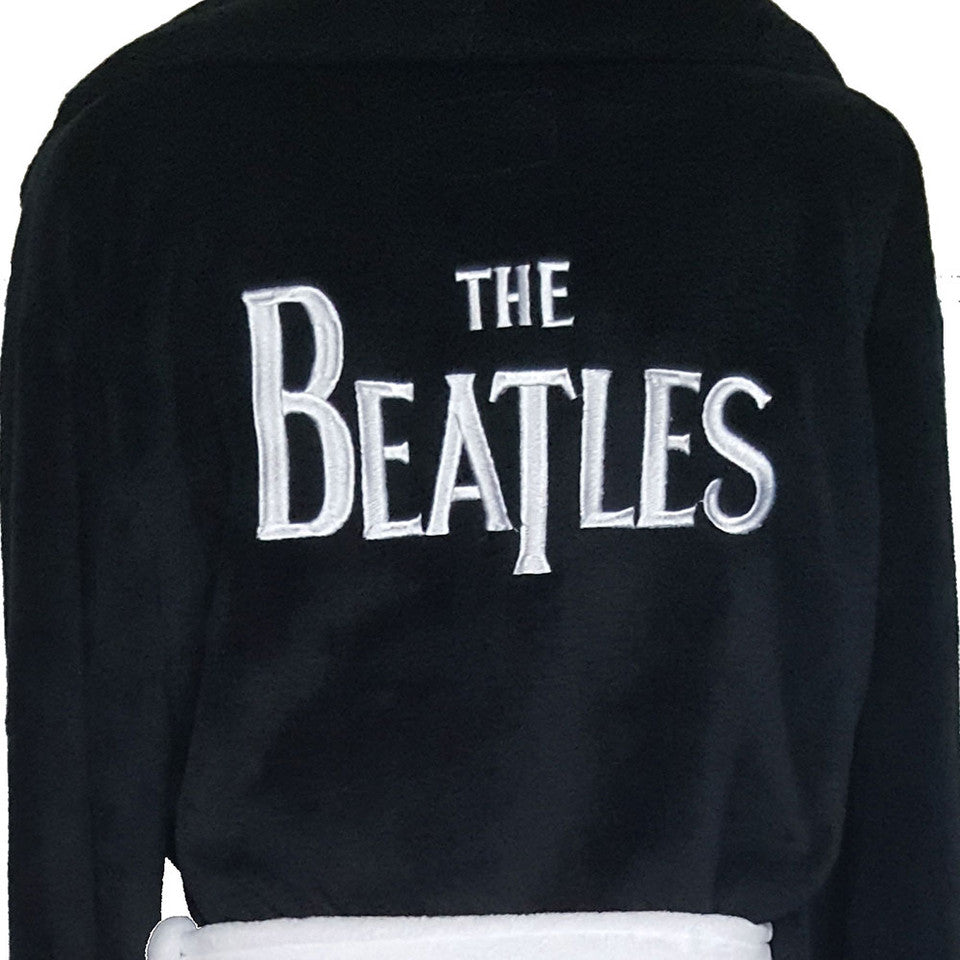 Peignoir The Beatles unisexe : logo T tombant (noir) (imprimé au dos)