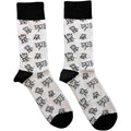 Chaussettes montantes unisexes Biggie Smalls : Dessinées à la main (Blanc) (Taille UK 7 - 11)