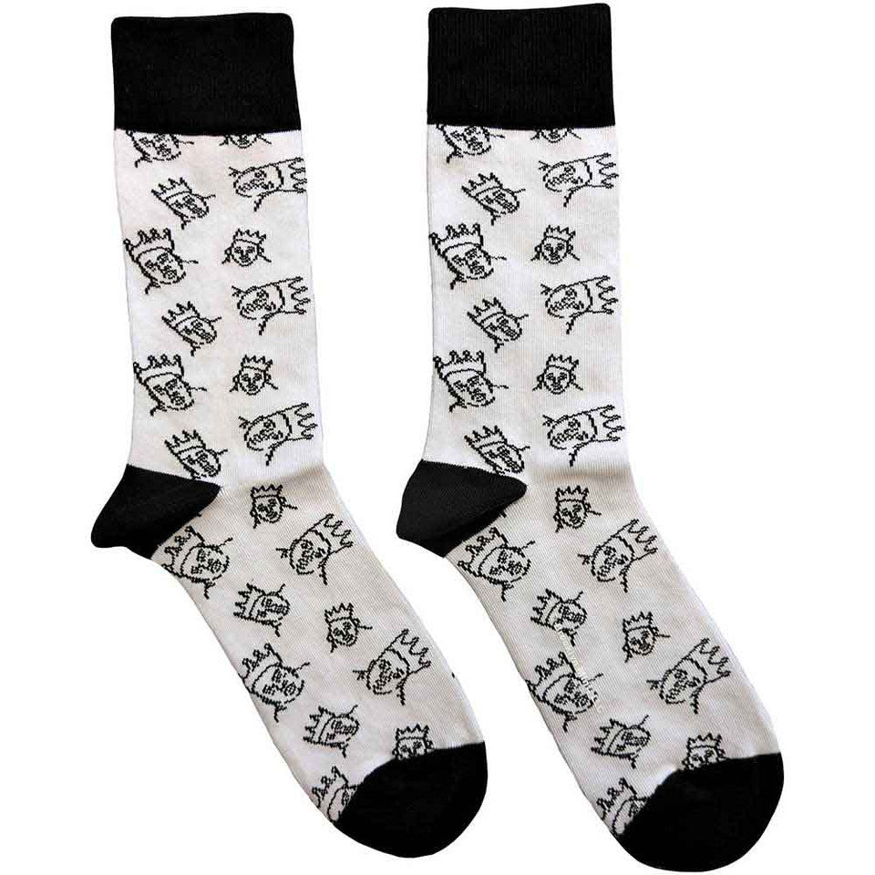 Biggie Smalls Unisex Ankle Socks: Hand-Drawn (White) (UK Size 7 - 11)