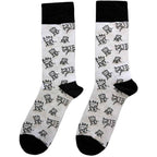 Chaussettes montantes unisexes Biggie Smalls : Dessinées à la main (Blanc) (Taille UK 7 - 11)