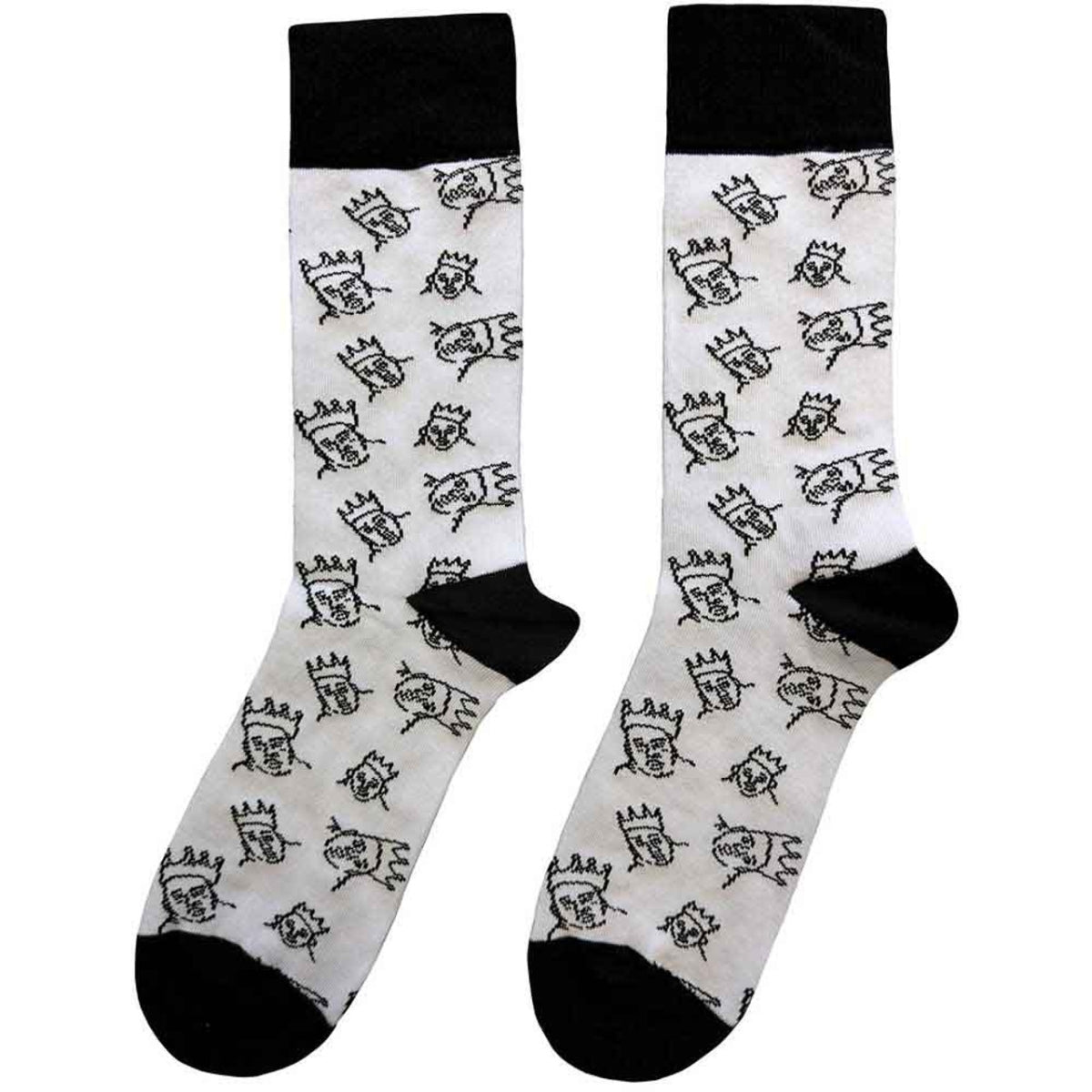 Biggie Smalls Unisex Ankle Socks: Hand-Drawn (White) (UK Size 7 - 11)