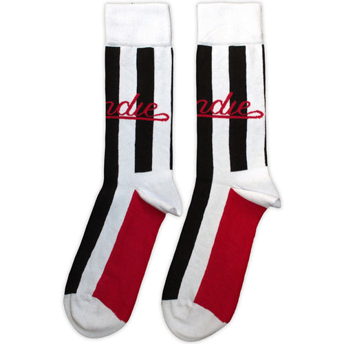 Chaussettes courtes unisexe Blondie : Rayures parallèles (blanc) (Taille UK 7 - 11)