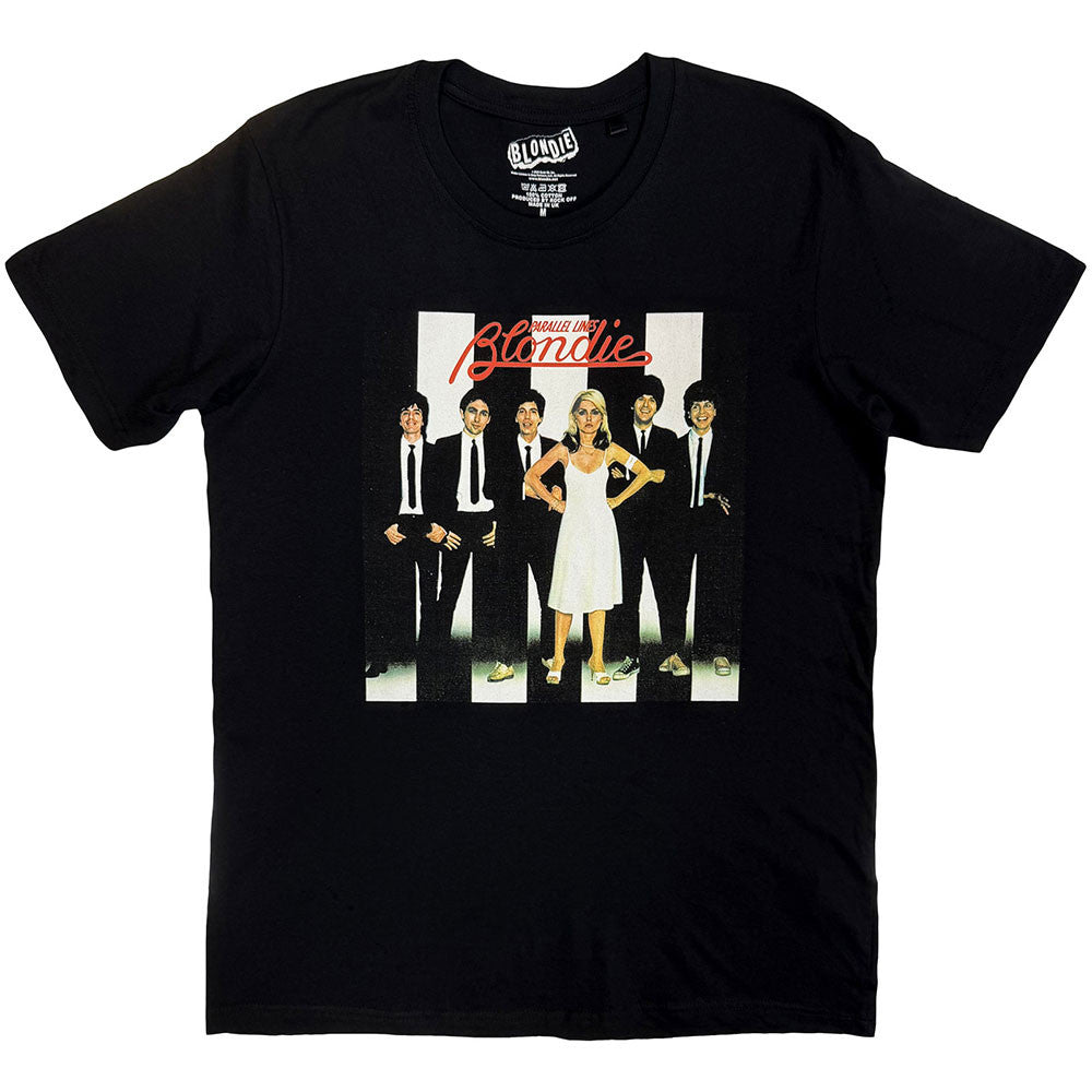 Blondie Unisex T-Shirt: Parallel Lines - black - (Back Print)