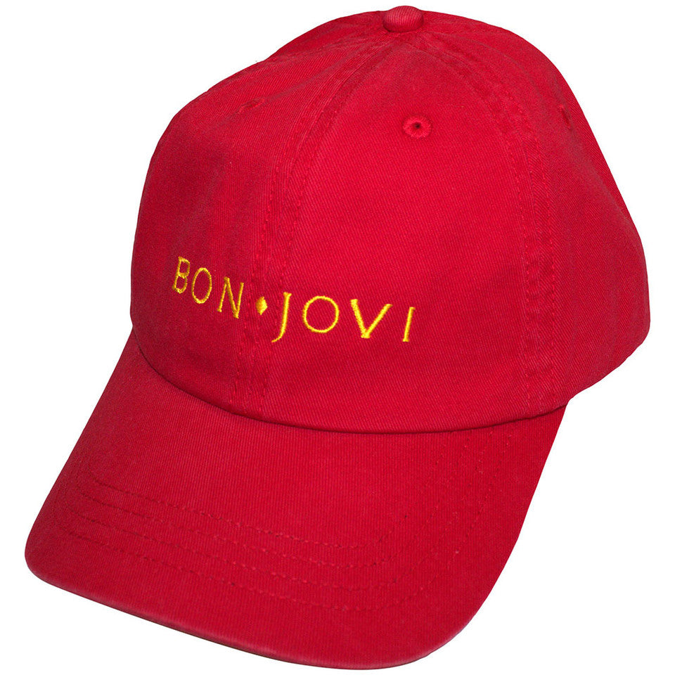 Casquette de Baseball Unisexe Bon Jovi : Logo Original (Rouge)