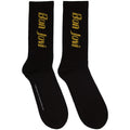 Bon Jovi Unisex Terry Socks: Yellow Logo (Black) (UK Size 7 - 11)