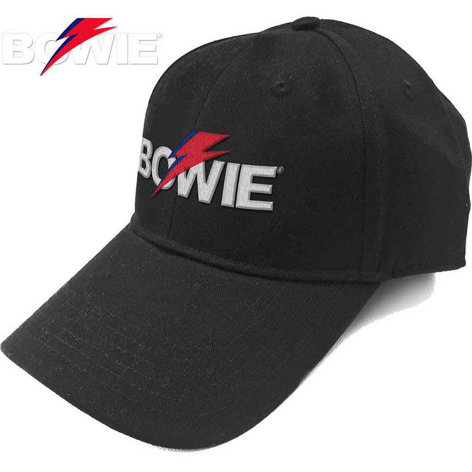 David Bowie Unisex Baseball Cap: Aladdin Sane Bolt Logo (Black)