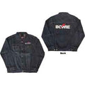 Veste en jean unisexe David Bowie : logo éclair (impression au dos) - bleu denim