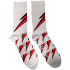 David Bowie Unisex Ankle Socks: Flash (White) (EU Size 40 - 45)