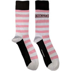 BlackPink Unisex Ankle Socks: Stripes & Logo (White) (EU Size 40 - 45)