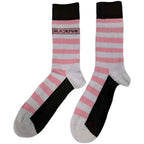 BlackPink Unisex Ankle Socks: Stripes & Logo (White) (EU Size 40 - 45)
