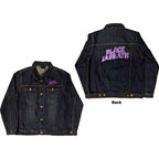 Veste en jean unisexe Black Sabbath : logo ondulé (impression au dos) - bleu jean