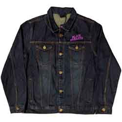 Veste en jean unisexe Black Sabbath : logo ondulé (impression au dos) - bleu jean