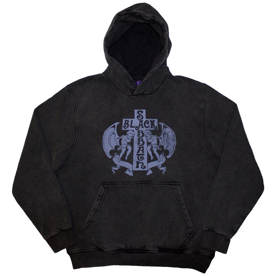 Sweat à capuche unisexe Black Sabbath délavé: Angels (Collection Wash) - gris anthracite