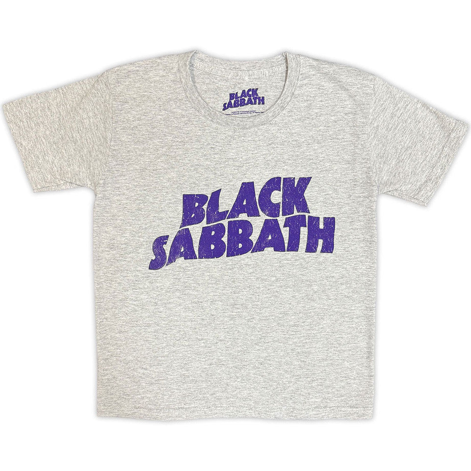 T-shirt Enfant Black Sabbath : Wavy Logo (Gris Chiné)