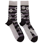 CBGB Unisex Ankle Socks: Logos Striped (Black) (EU Size 40 - 45)