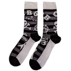 CBGB Unisex Ankle Socks: Logos Striped (Black) (EU Size 40 - 45)