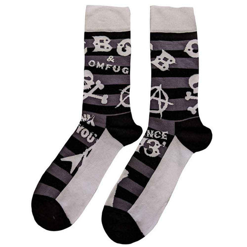 CBGB Chaussettes basses unisexe : Logos rayés (noir) (pointure UK 7 - 11)