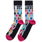 Bob Dylan Unisex Ankle Socks: Guitar Pattern (Multicolour) (EU Size 40 - 45)