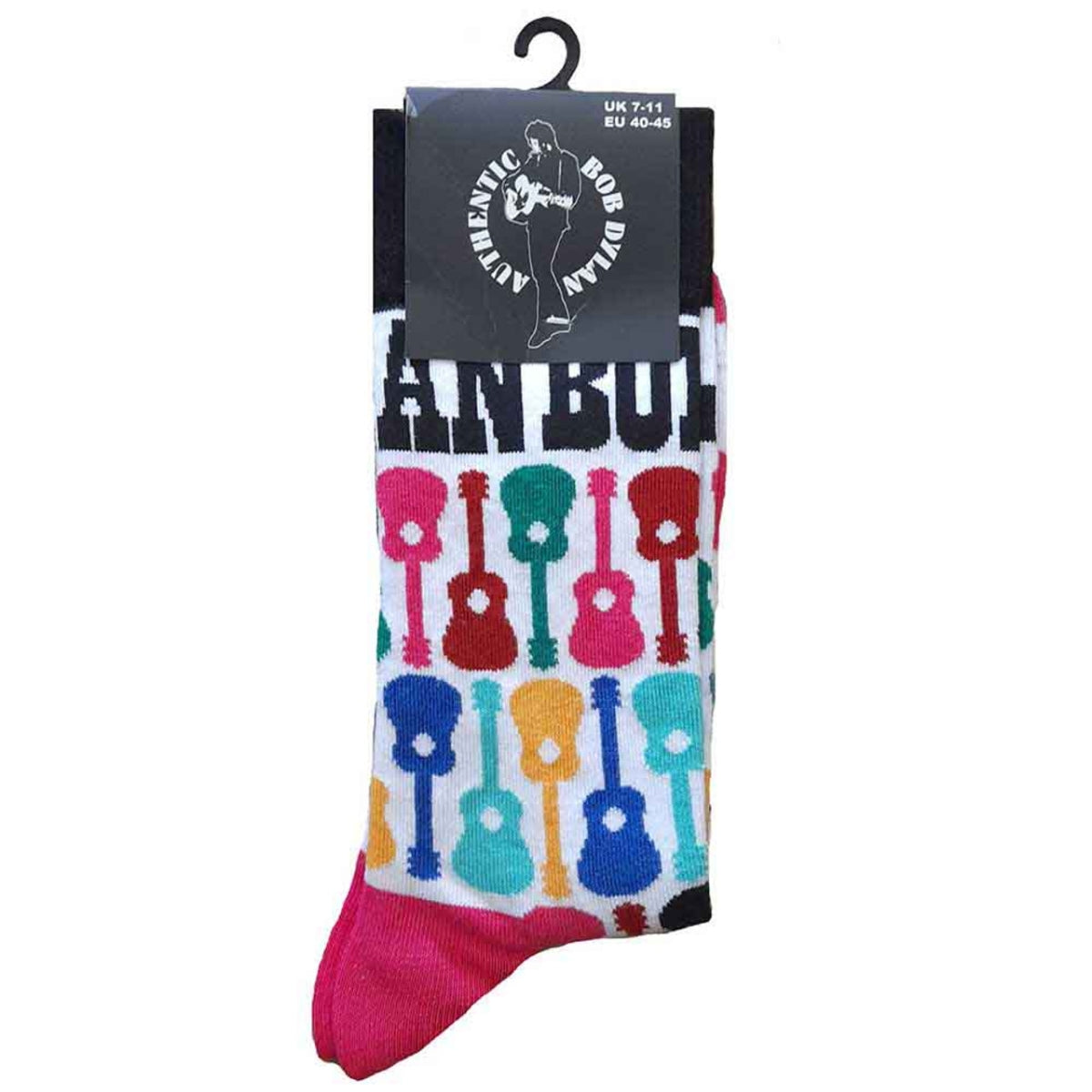 Bob Dylan Unisex Ankle Socks: Guitar Pattern (Multicolour) (UK Size 7 - 11)