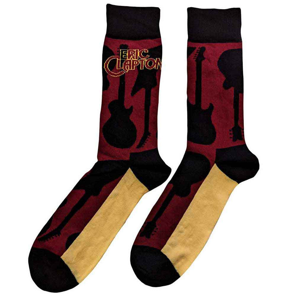 Chaussettes courtes unisexe Eric Clapton : Guitares (Rouge) (Taille UK 7 - 11)