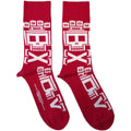 Chaussettes de cheville unisexe Five Finger Death Punch : Pixeled Skull Repeat (Rouge)