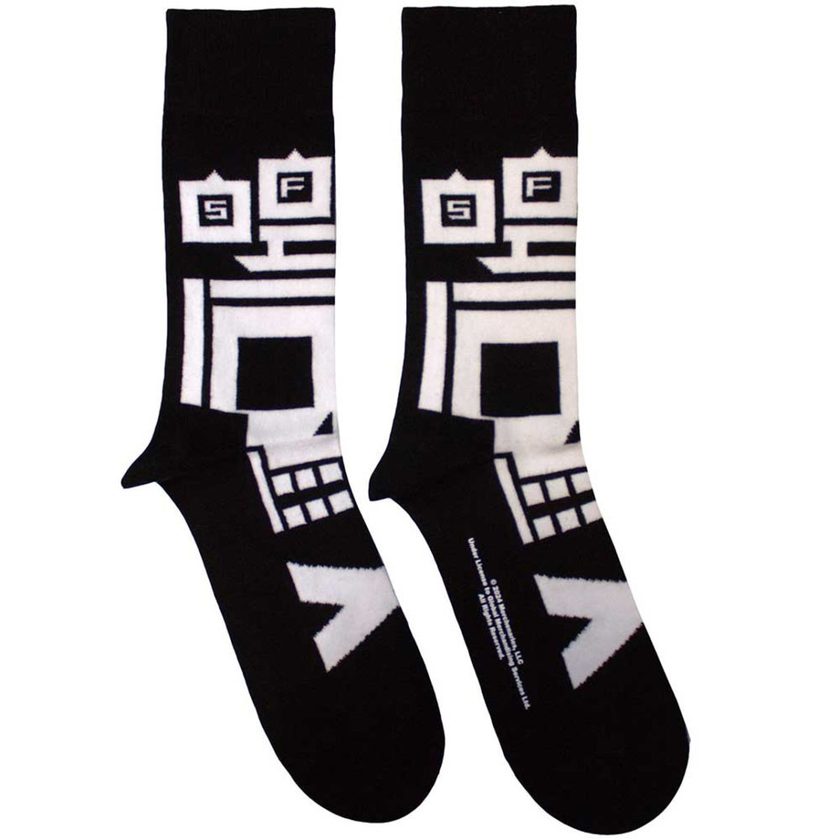 Five Finger Death Punch Unisex Ankle Socks: Pixeled Skull (Black)