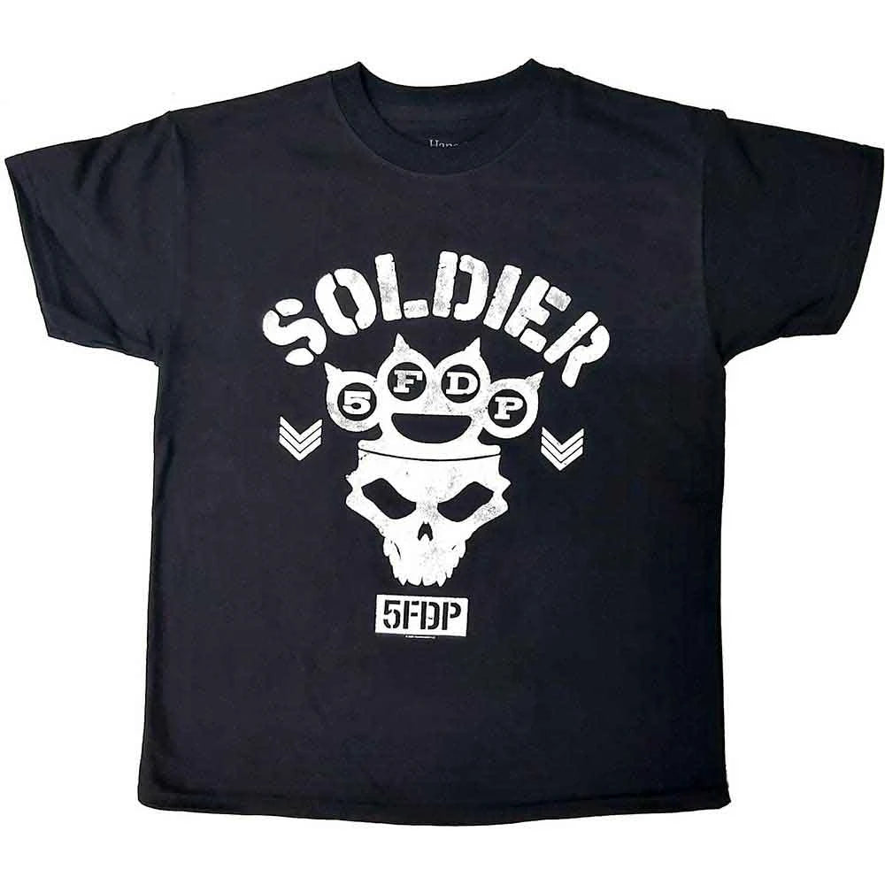 Five Finger Death Punch Kids T-Shirt: Soldier (Black)