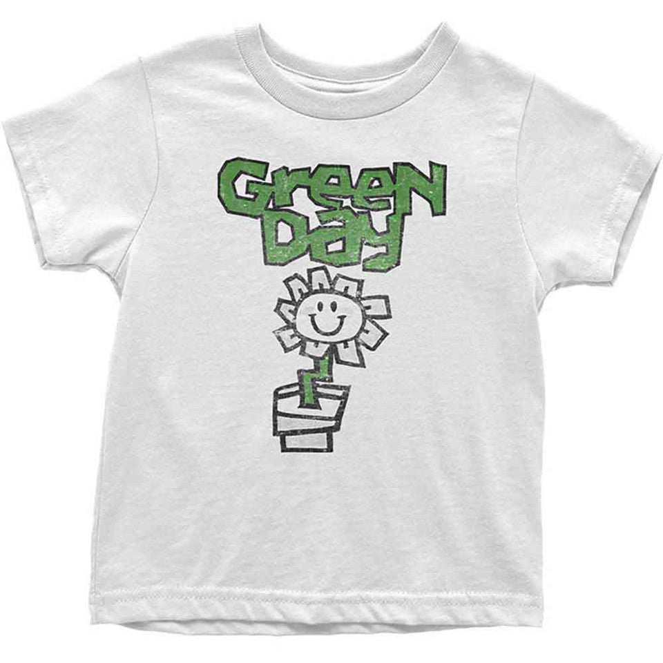 T-shirt enfant bébé Green Day : Flower Pot – (blanc)