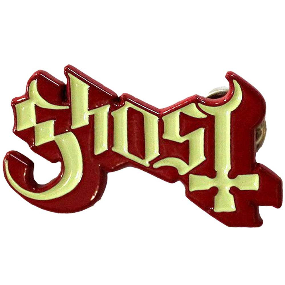 Ghost Pin Badge: Logo Red Shadow