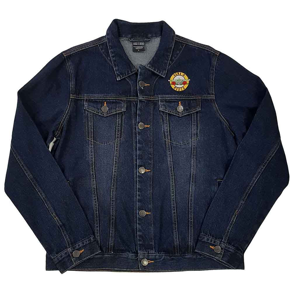 Veste en Jean Mixte Guns N' Roses : Logo Classique (Impression au Dos) - denim bleu