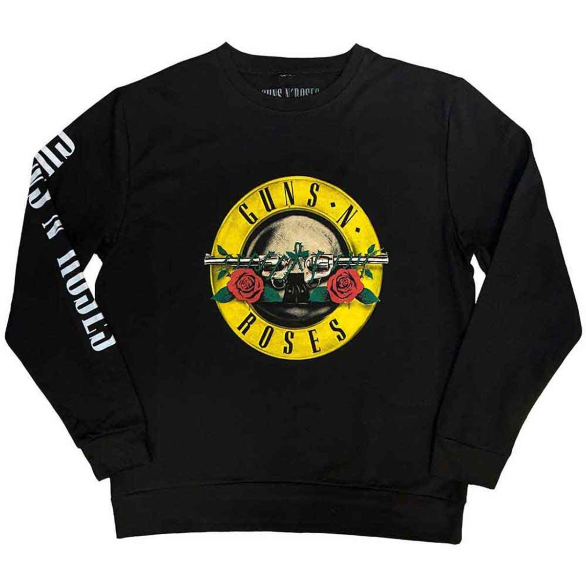 Guns N' Roses Sweatshirt: Classic Logo (Sleeve Print) - black
