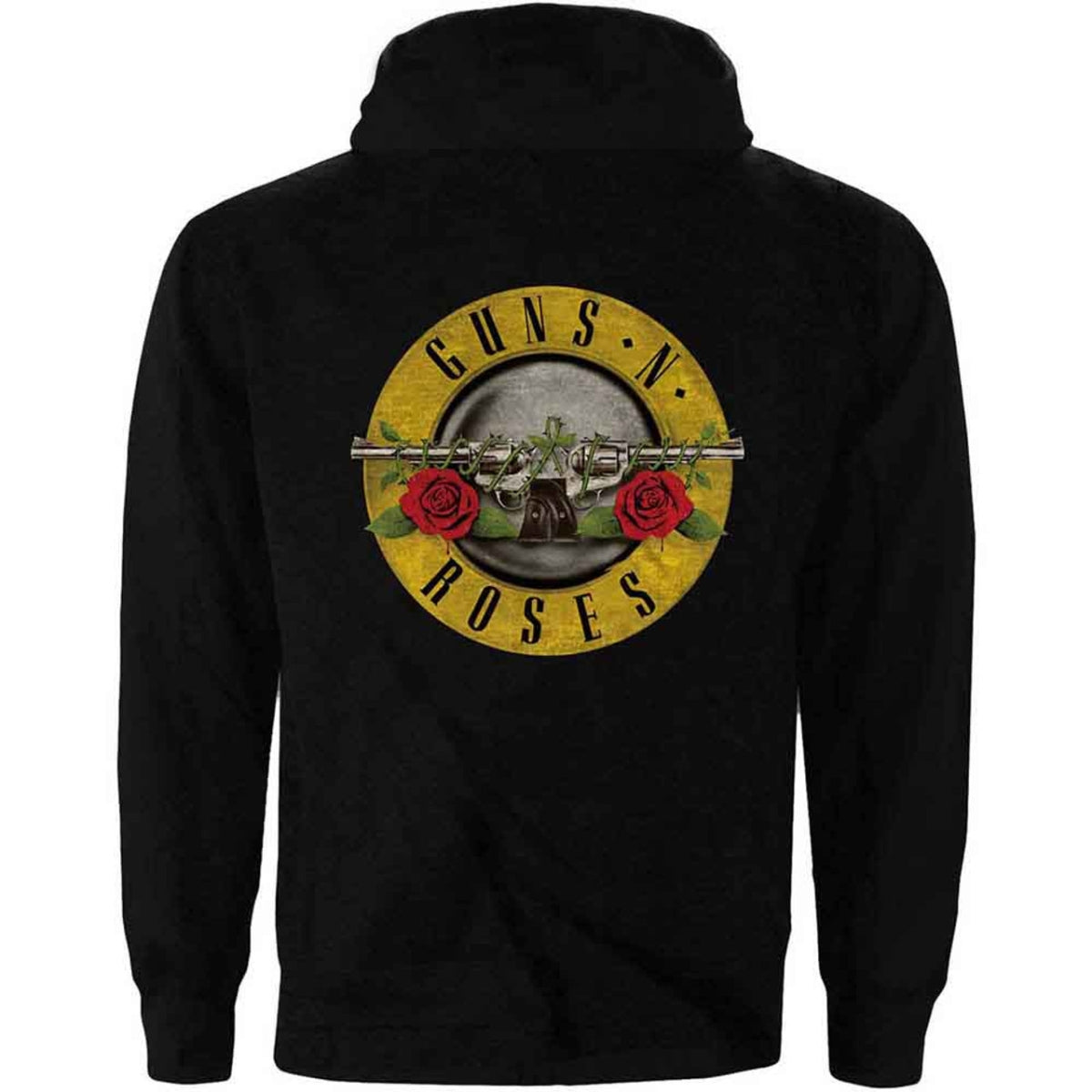 Guns N' Roses Unisex Zipped Hoodie: Classic Logo (Back Print) - black