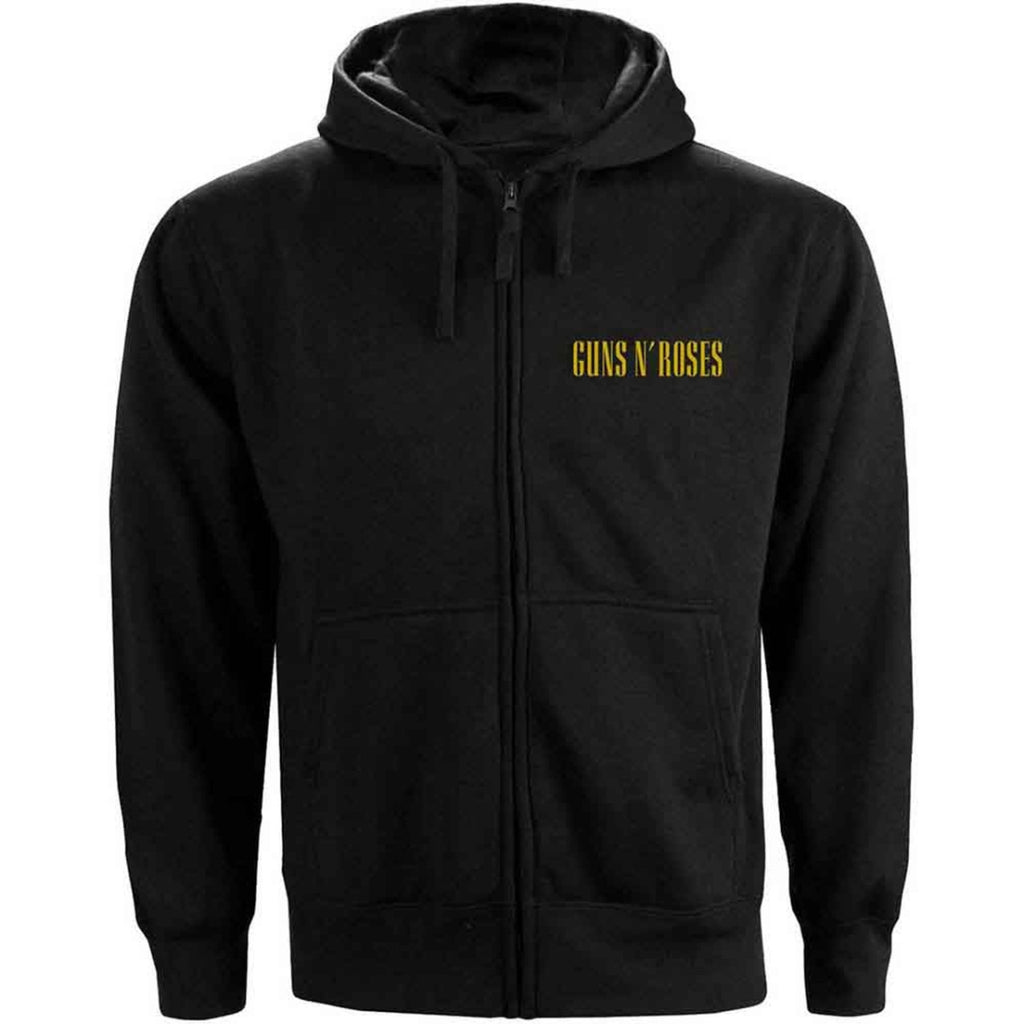 Sweat zippé à capuche unisexe Guns N' Roses : Logo classique (imprimé dos) - noir