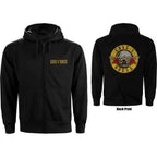 Guns N' Roses Unisex Zipped Hoodie: Classic Logo (Back Print) - black