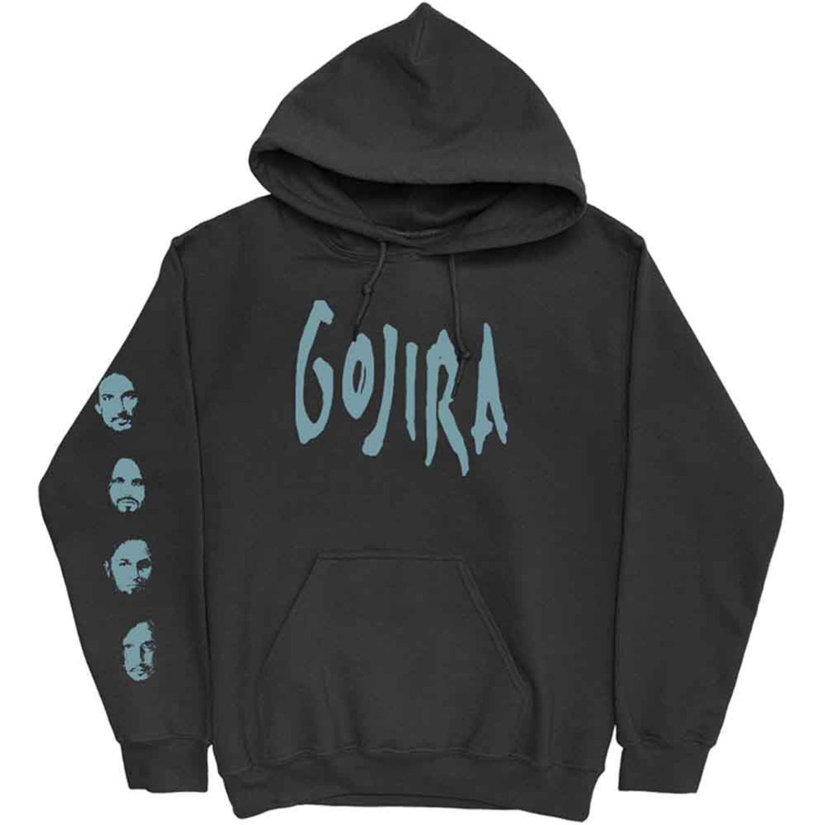 Gojira Unisex Pullover Hoodie : Fortitude Faces (Impression Dos et Manches) - noir