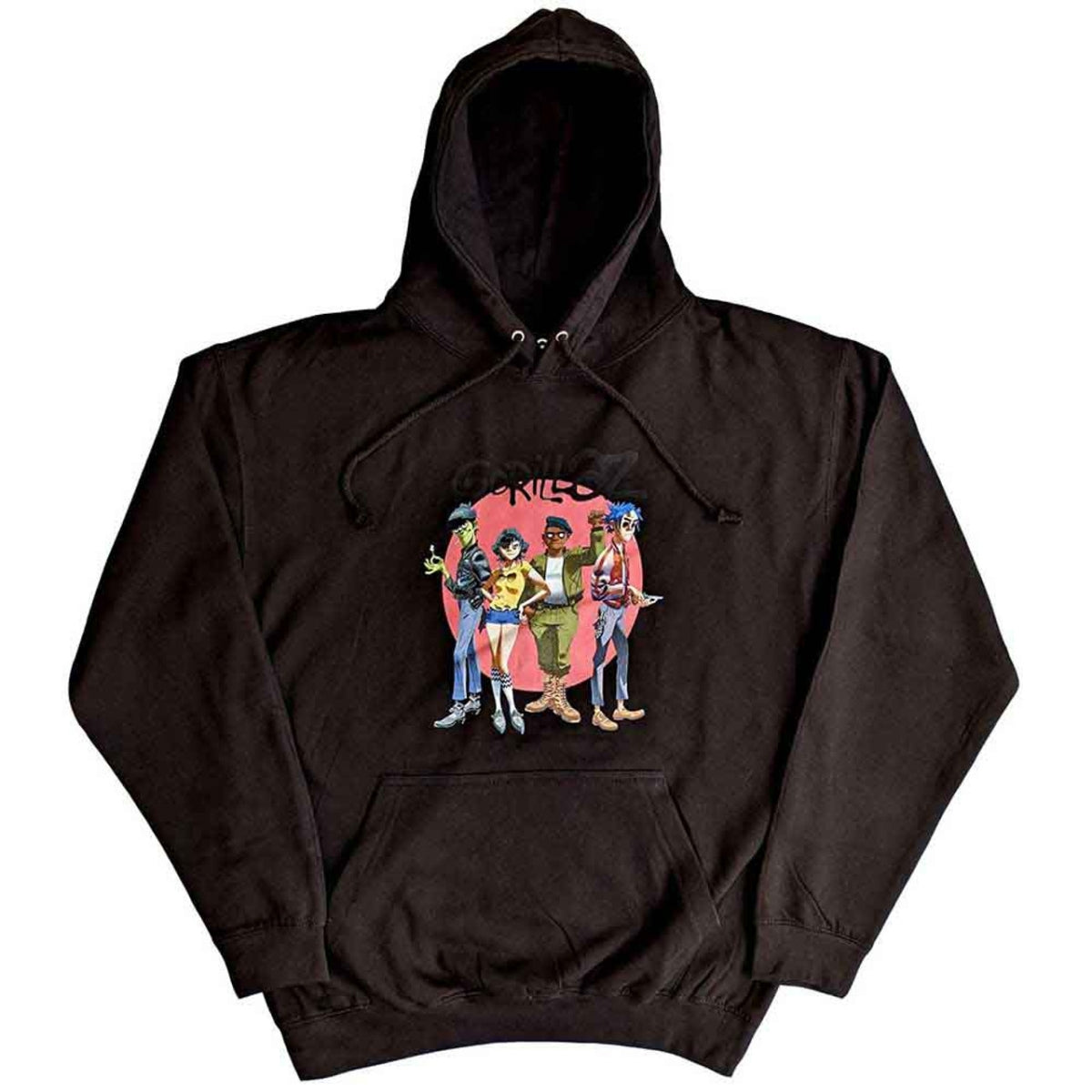 Sweat à capuche unisexe Gorillaz : Group Circle Rise - noir