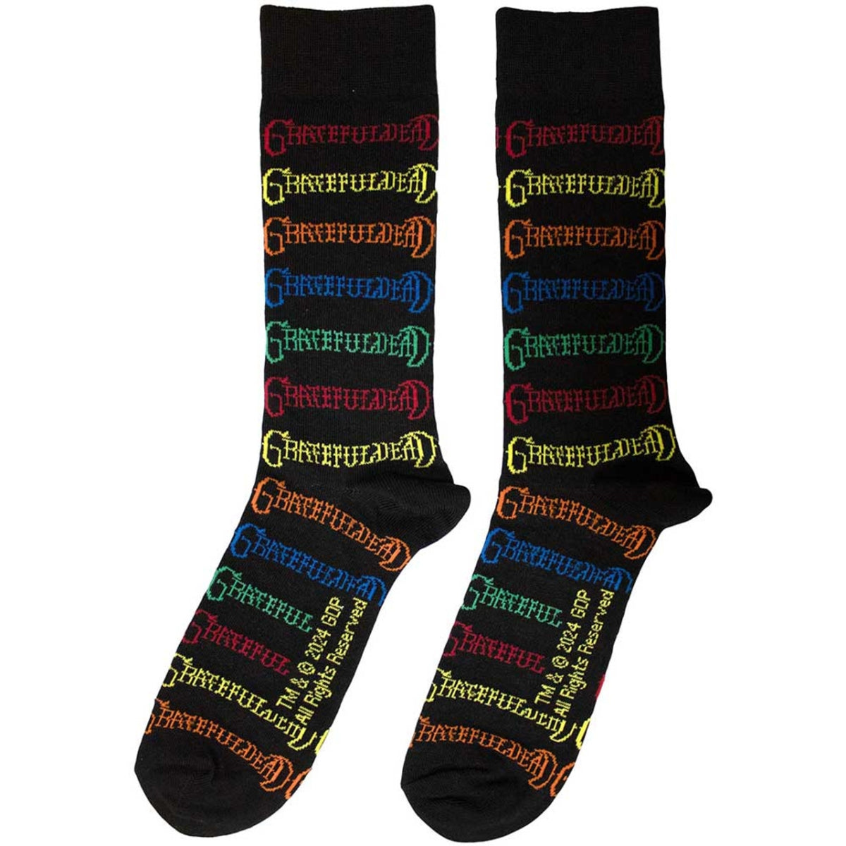 Grateful Dead Unisex Ankle Socks: Coloured Logos Pattern (Black) (UK Size 6 - 11)