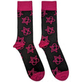 HIM Unisex Ankle Socks: Mini Pink Heartagrams (Black) (UK Size 7 - 11)